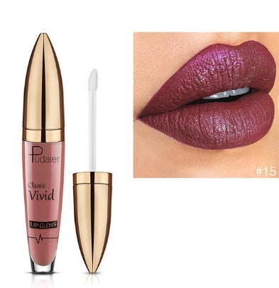 Pudaier matte pearlescent non-stick cup diamond lip gloss