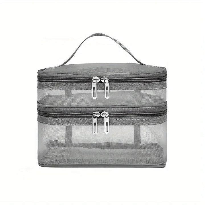 Large Double-Layer Mesh Toiletry Bag