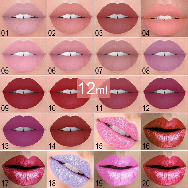 12ML Long-Lasting Matte Lip Gloss