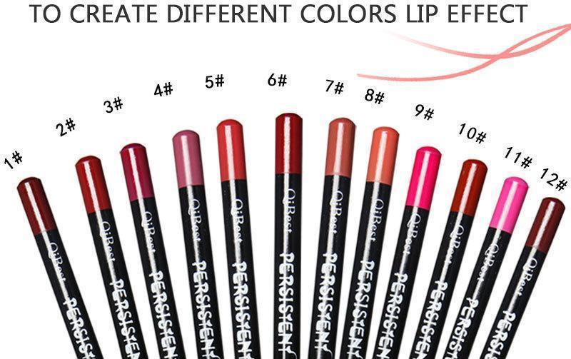 12PCS Long-Lasting Lipstick Set with Lip Liner