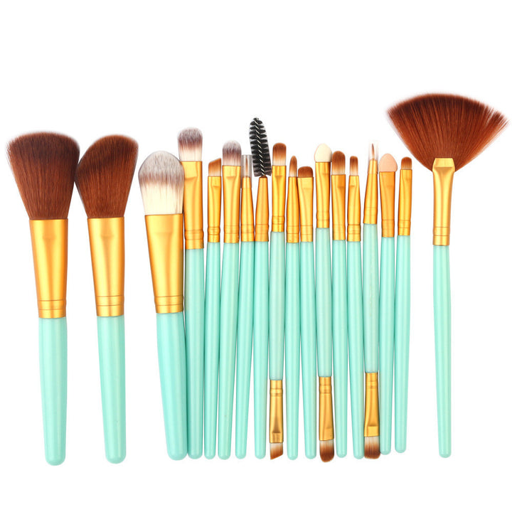 Eye, Blush, Lip & Fan-Shaped Makeup Brush Set