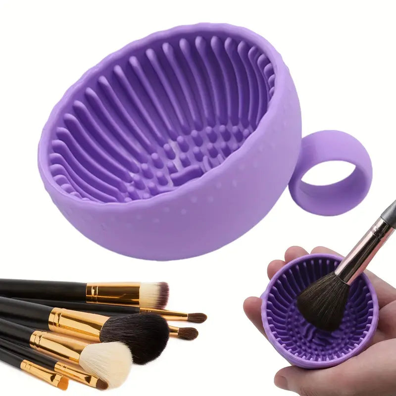 Solid Color Silicone Scrubber Pad for Cleaning Eyebrow