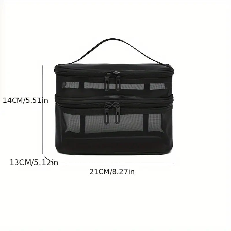 Large Double-Layer Mesh Toiletry Bag