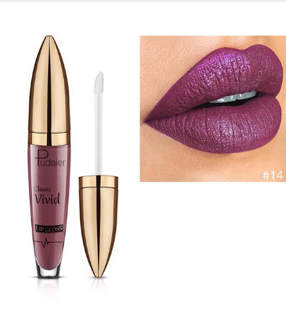 Pudaier matte pearlescent non-stick cup diamond lip gloss