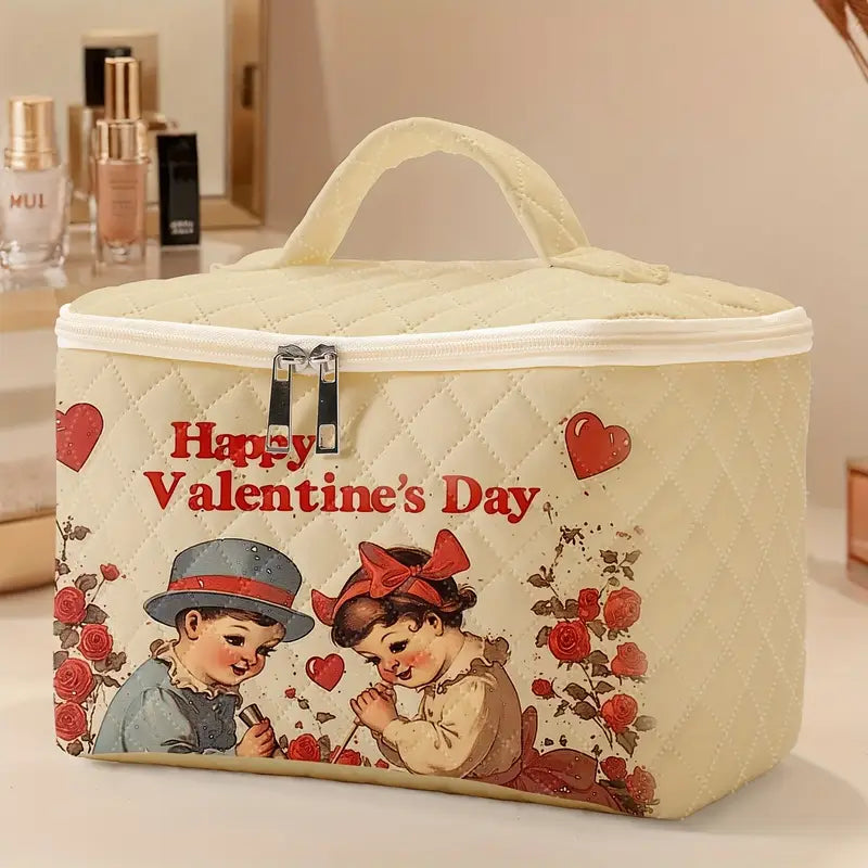 Valentine's Day Special: Romantic Red Printed Makeup Bag