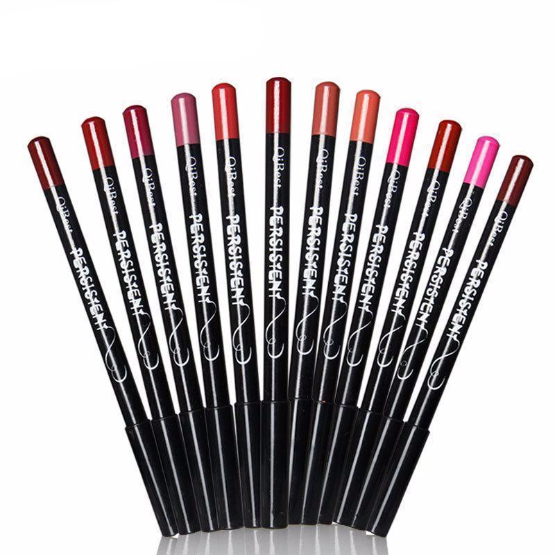 12PCS Long-Lasting Lipstick Set with Lip Liner