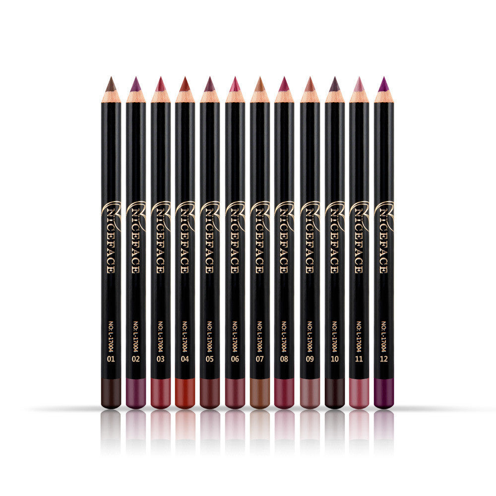 12 Colors Matte Lipliner Pencil